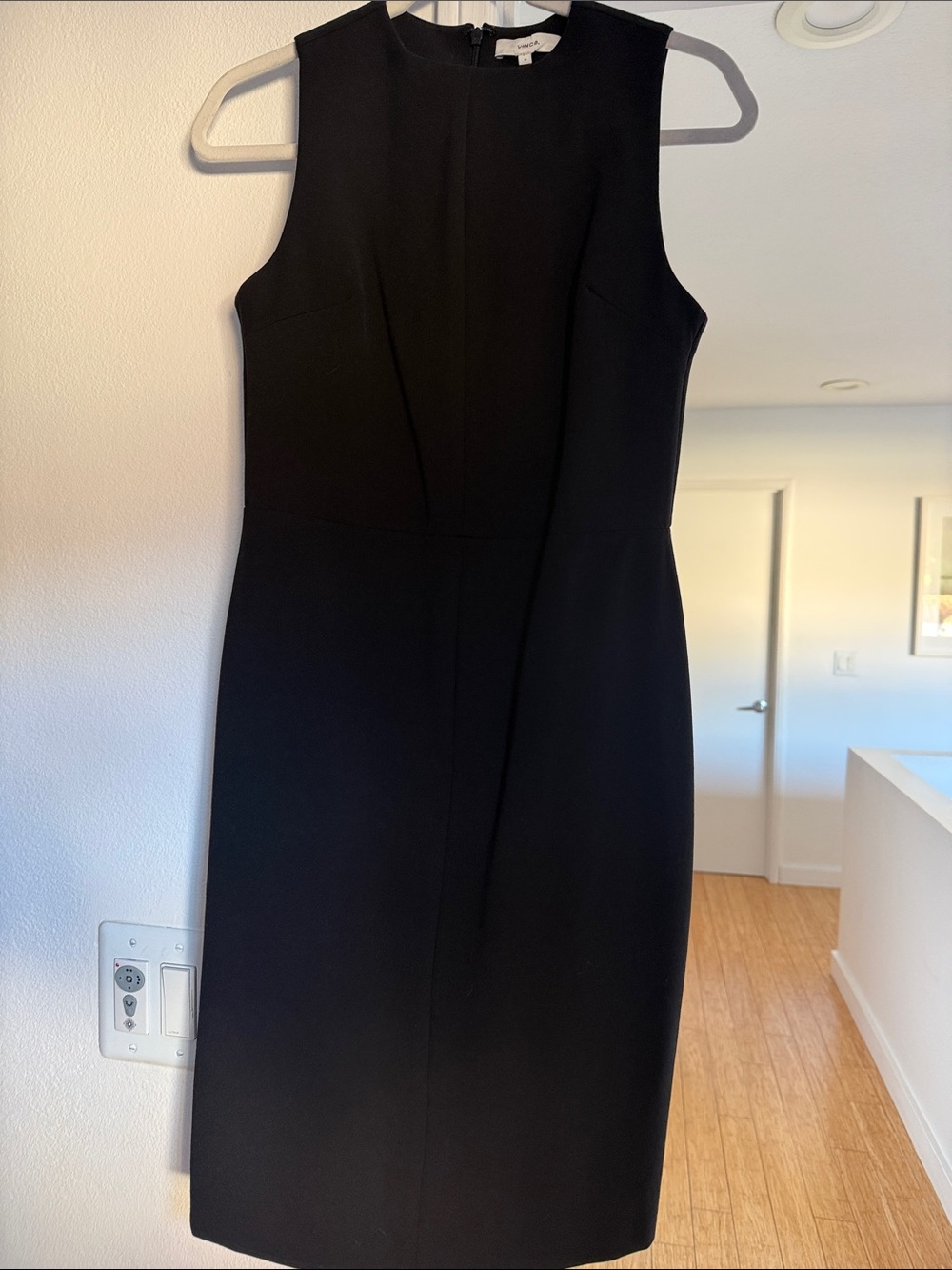 Vince Classic Black Sleeveless Sheath Dress